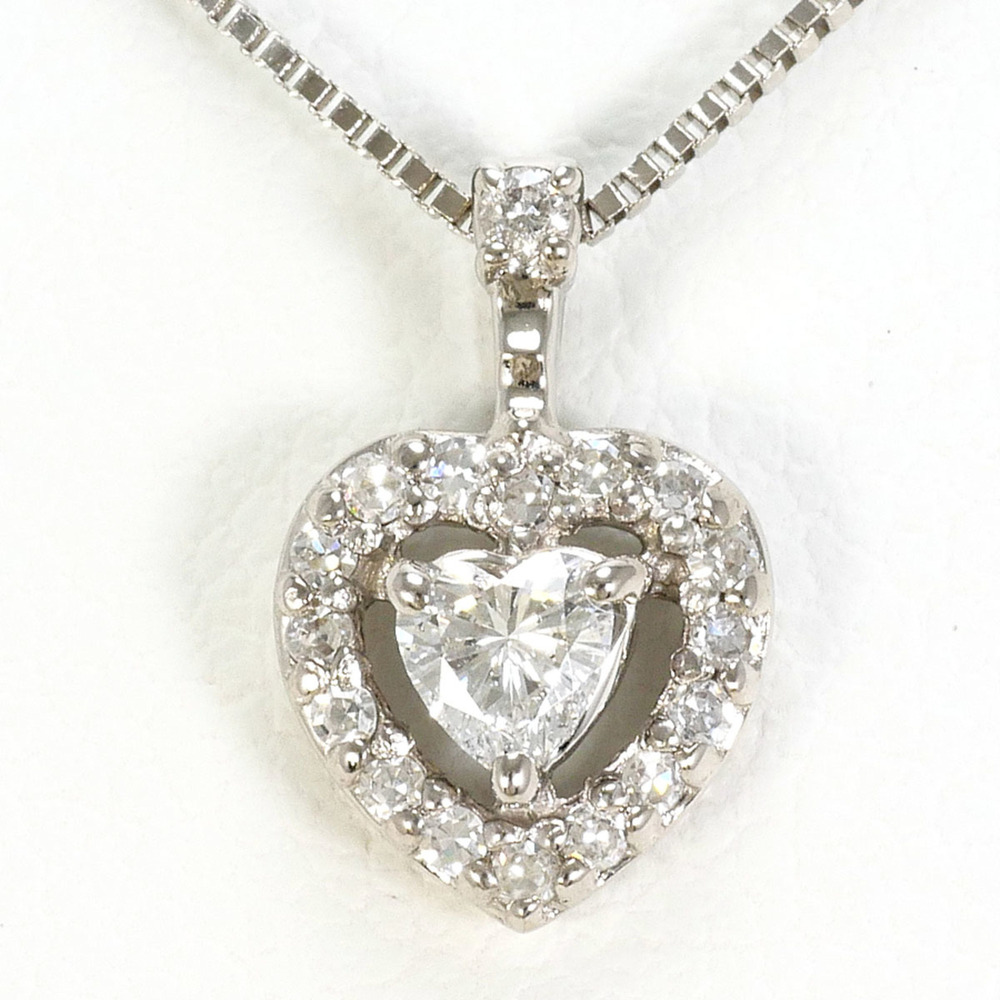 VINTAGE 14k Silver Diamond Necklace